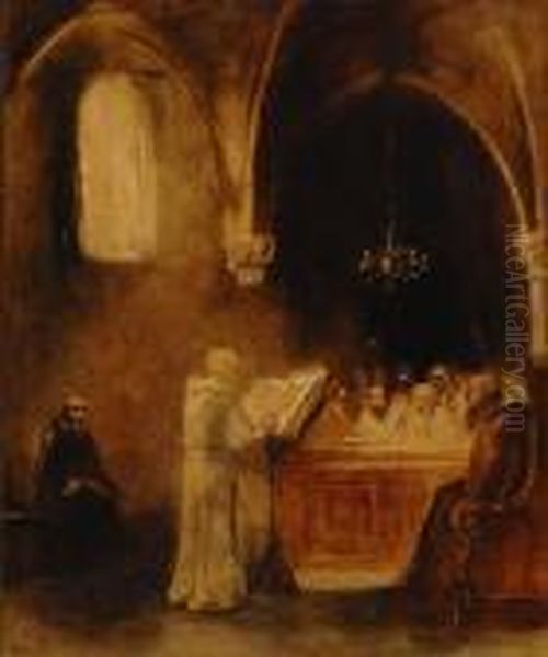 Bible Lecture In A Church Oil Painting by Han Van Meegeren