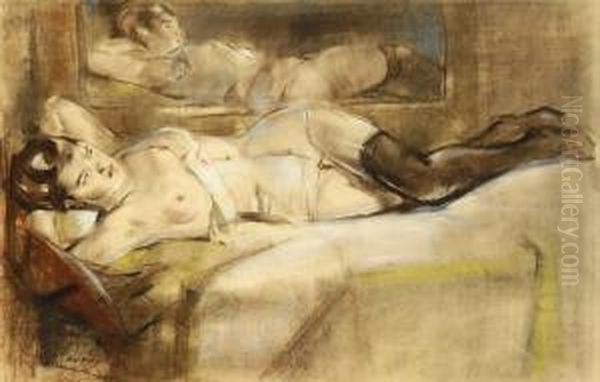 Reclining Nude Oil Painting by Han Van Meegeren