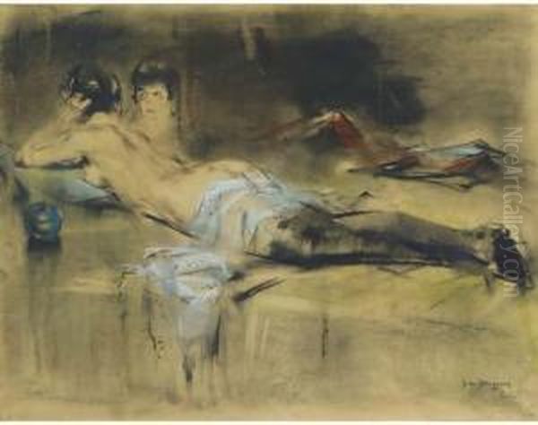 Reclining Nude Oil Painting by Han Van Meegeren