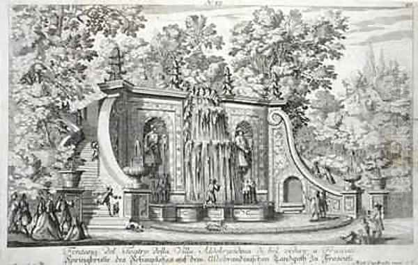 Theatre Fountain at the Villa Aldobrandina Oil Painting by Giovanni Battista Falda