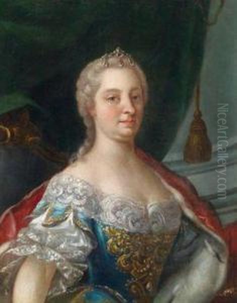 Werkstatt Brustbild Der Kaiserin Maria Theresia Oil Painting by Ircle Of Martin Van Mytens