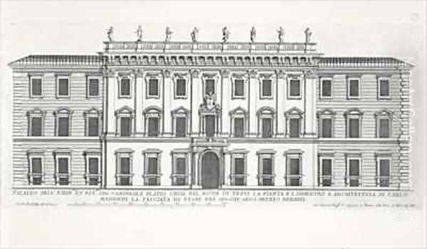 View of the facade of Palazzo Chigi Oil Painting by Giovanni Battista Falda