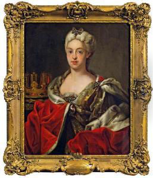 Maria Amalie Von Osterreich (1701-1756) Oil Painting by Ircle Of Martin Van Mytens