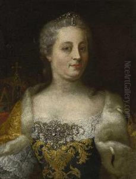 Maria Theresia Oil Painting by Ircle Of Martin Van Mytens