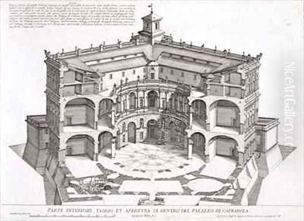 Cross-section of Villa Caprarola Oil Painting by Giovanni Battista Falda