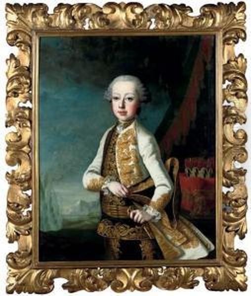 Portrait Of Emperor Leopold Ii Oil Painting by Ircle Of Martin Van Mytens