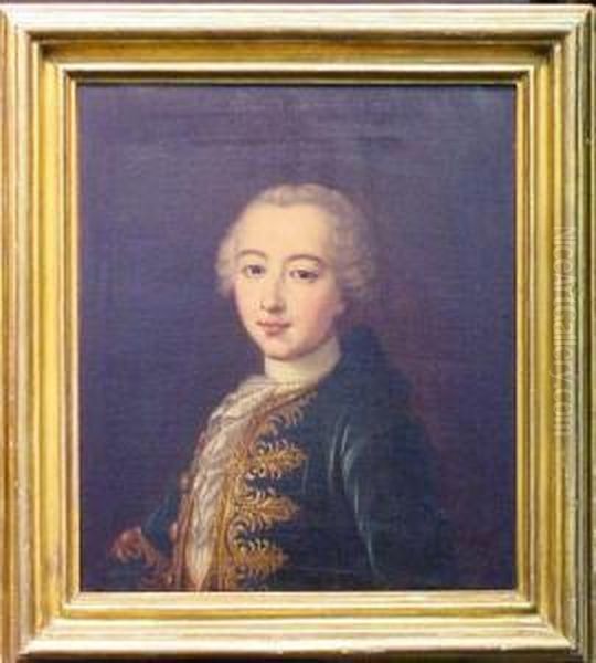 Portrait Of A Young Man With Brocaded Coat Oil Painting by Ircle Of Martin Van Mytens