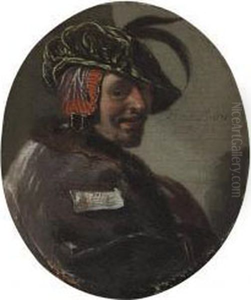 Portrait Of A Man, Bust-length Oil Painting by Frans van Mieris