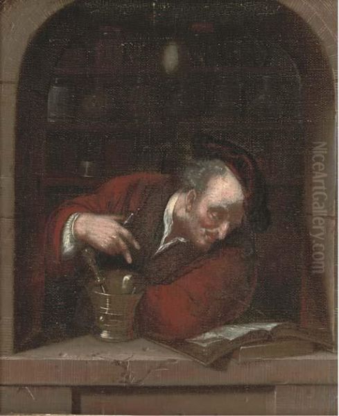 A Doctor At A Casement Oil Painting by Frans van Mieris