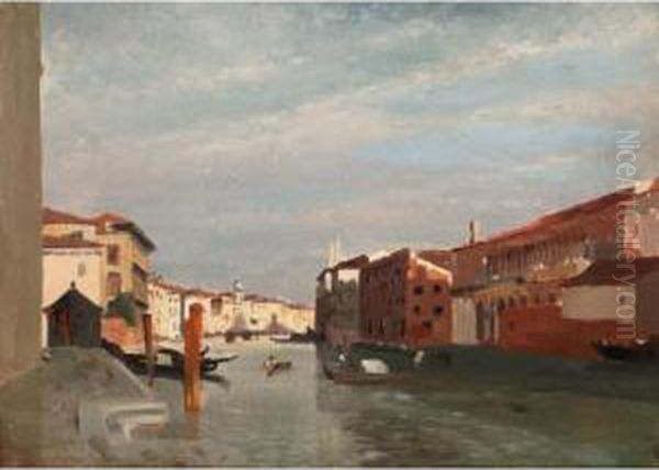 Gondolas On The Grand Canal, Venice Oil Painting by Jean Baptiste van Moer