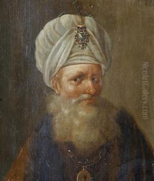 Portrait Of A Turkish Gentleman Oil Painting by Jan-Baptiste Vanmour