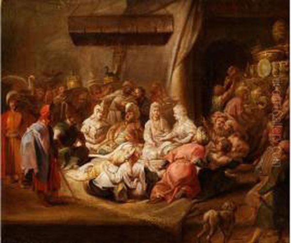 Audienz Am Hofe Des Sultans Oil Painting by Jan-Baptiste Vanmour