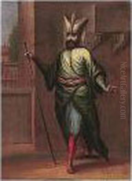 A Janissary Oil Painting by Jan-Baptiste Vanmour