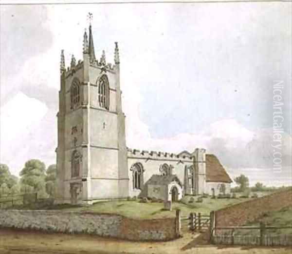 Great Barford Church Bedfordshire Oil Painting by Thomas Fisher