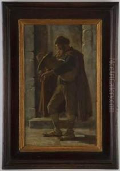 Le Musicien Oil Painting by Jacques Alfred Van Muyden