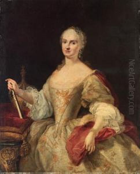 Portrait Of A Lady Oil Painting by Martin II Mytens or Meytens