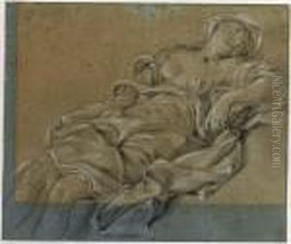 A Reclining Woman Oil Painting by Jan van Neck