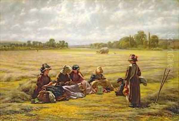 Harvesters resting in the Sun Berkshire Oil Painting by Walter Field