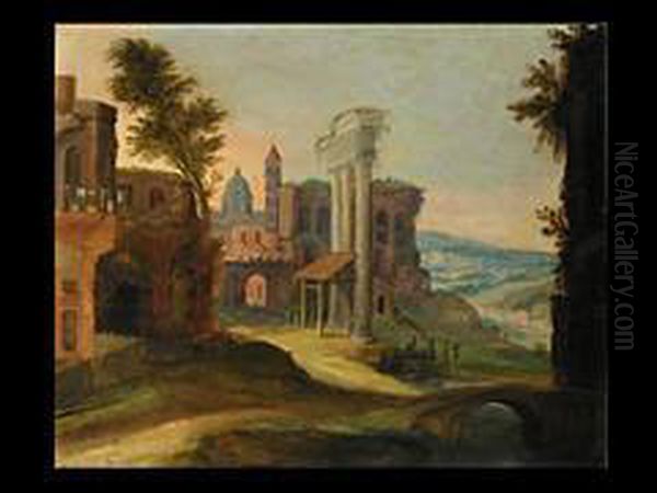 Sudliche Ruinenlandschaft Oil Painting by Adriaen van Nieulandt