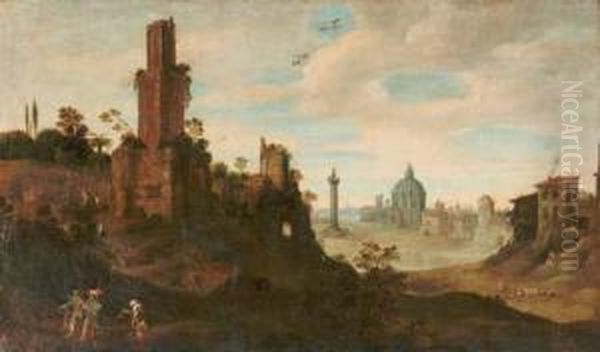 An Extensive Landscape Oil Painting by Willem van, the Younger Nieulandt