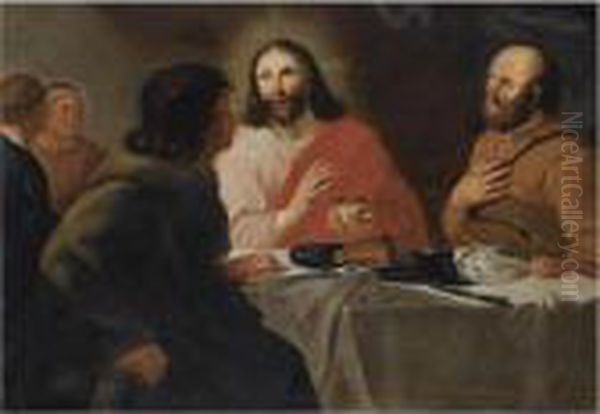 The Supper At Emmaus Oil Painting by Jacob Cornelisz Van Oostsanen