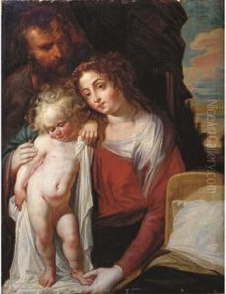 The Holy Family Oil Painting by Jacob Cornelisz Van Oostsanen