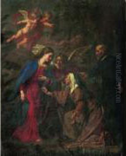 La Visitation Oil Painting by Jacob Ii Van Oost