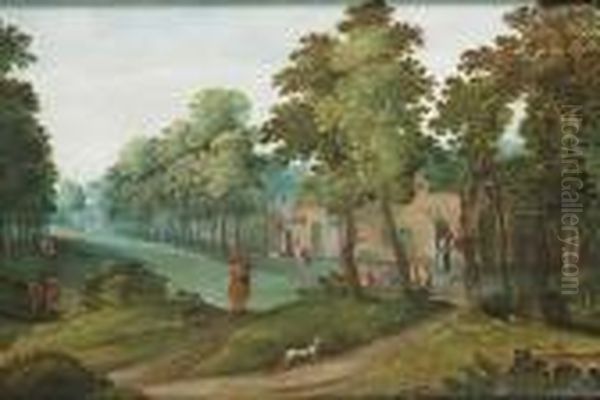 Ecole Flamande Xviie Siecle Oil Painting by Isaak van Oosten