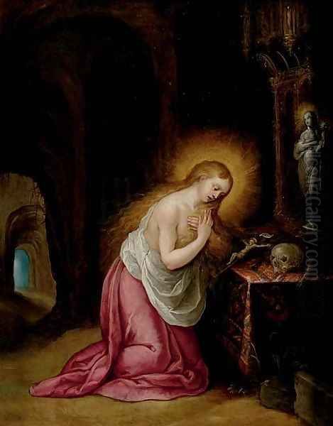 The Penitent Mary Magdalen Oil Painting by Frans II Francken