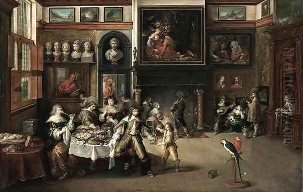 Supper at the House of Burgomaster Rockox Oil Painting by Frans II Francken