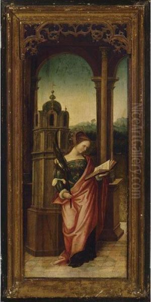 Saint Barbara; Saint Gudule Oil Painting by Barend Van Orley