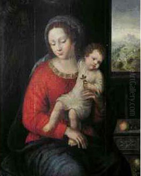 La Vierge A L'enfant. Oil Painting by Barend Van Orley