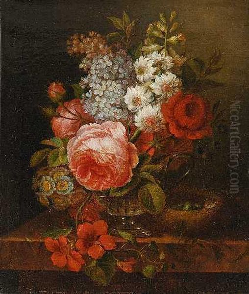 Blumenstillleben Oil Painting by Georgius Jacobus J. Van Os