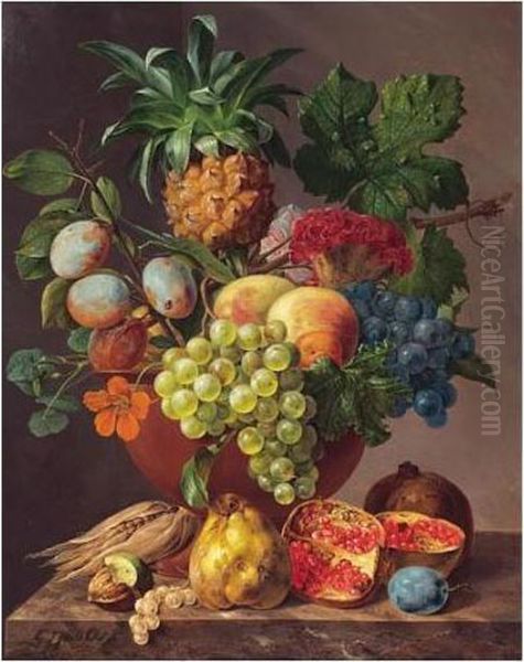 The Fruit Bowl Oil Painting by Georgius Jacobus J. Van Os