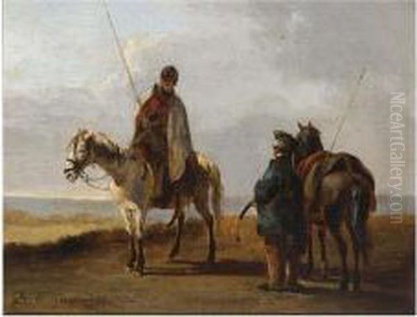 Come Across A Cossack On Horseback Oil Painting by Pieter Gerardus Van Os