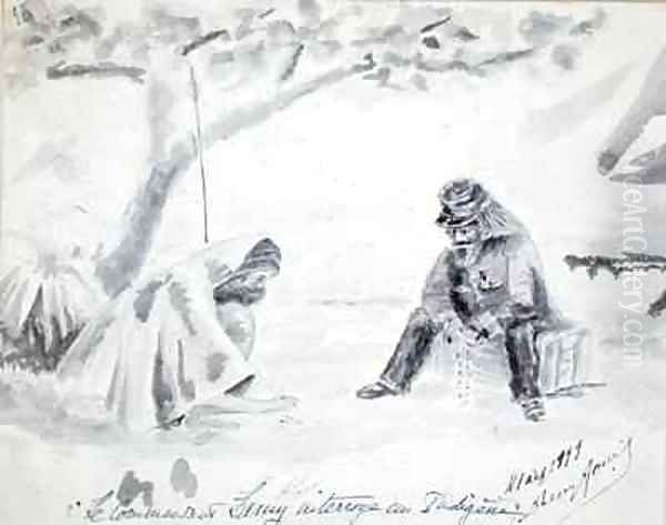 Commandant Lamy 1858-1900 Questioning a Native during the Foureau Lamy Expedition of 1899 Oil Painting by Henry Dr. Fournial