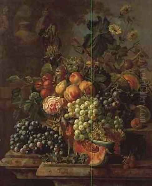 Still Life of Fruit Oil Painting by Johannes Hendrick Fredriks