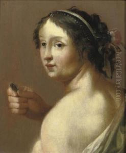 A Shepherdess Holding A Coin Oil Painting by Cornelis Van Poelenburch