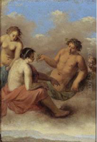 Sine Baccho Et Cerere Friget Venus Oil Painting by Cornelis Van Poelenburch