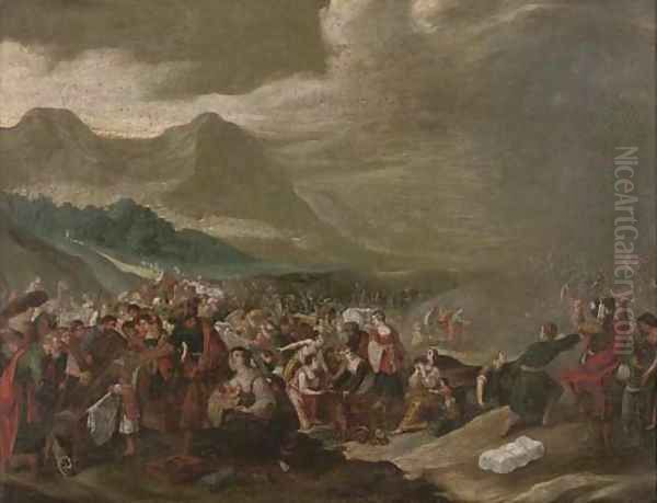 The Crossing of the Red Sea Oil Painting by Frans II Francken