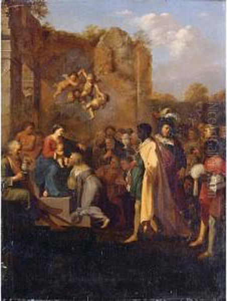 Adoration Of The Magi Oil Painting by Cornelis Van Poelenburch