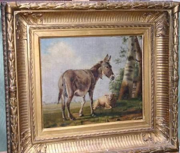 Ane Et Mouton Oil Painting by Albert Jurardus van Prooijen