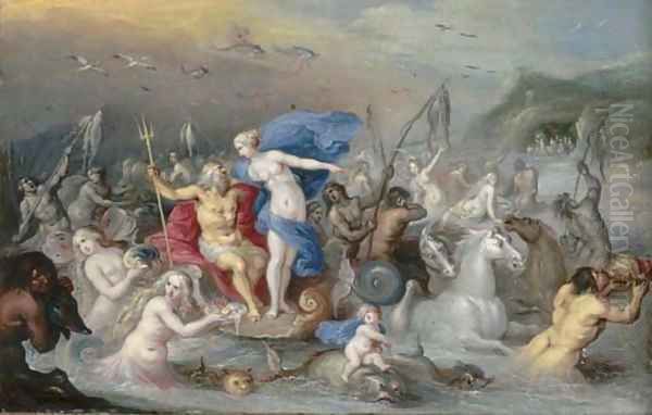 The Triumph of Neptune and Amphitrite Oil Painting by Frans II Francken