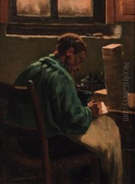 The Tile Painter - A Study Oil Painting by Alexander Gerhard Anton Ridder Van Rappard