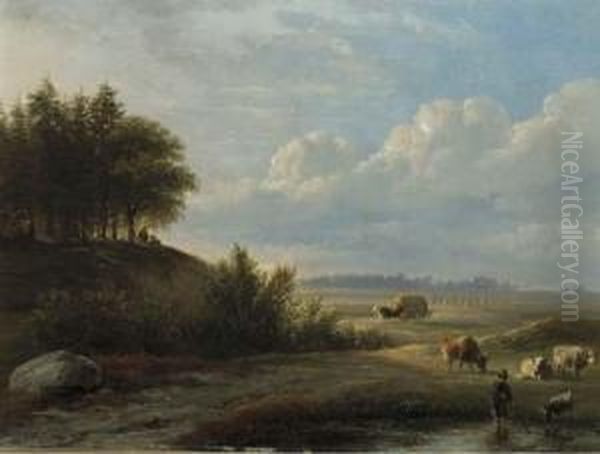 In De Holm Te Westerbork In De Provincie Drenthe Oil Painting by Jan Van Ravenswaay