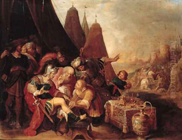 Alexander wounded by an arrow Oil Painting by Frans II Francken