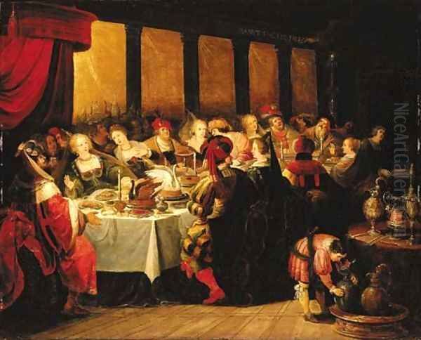 Belshazzar's Feast 7 Oil Painting by Frans II Francken