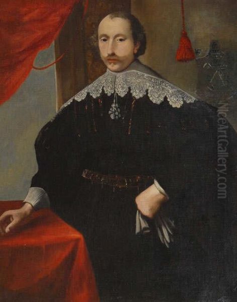 Portrait Of A Gentleman Half-length Standing Oil Painting by Jan Anthonisz Van Ravesteyn