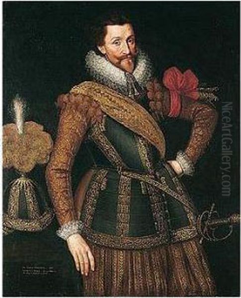 Portrait Of Sir Francis Henderson (d.1622), Governor Of Namur Oil Painting by Jan Anthonisz Van Ravesteyn