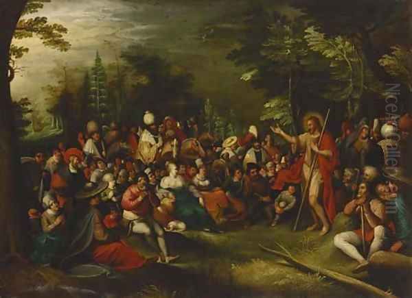 Saint John the Baptist preaching in the wilderness Oil Painting by Frans II Francken